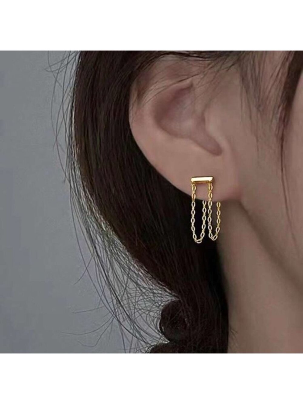 Gold Chain Linked Drop Earrings